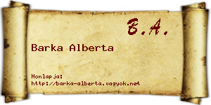 Barka Alberta névjegykártya